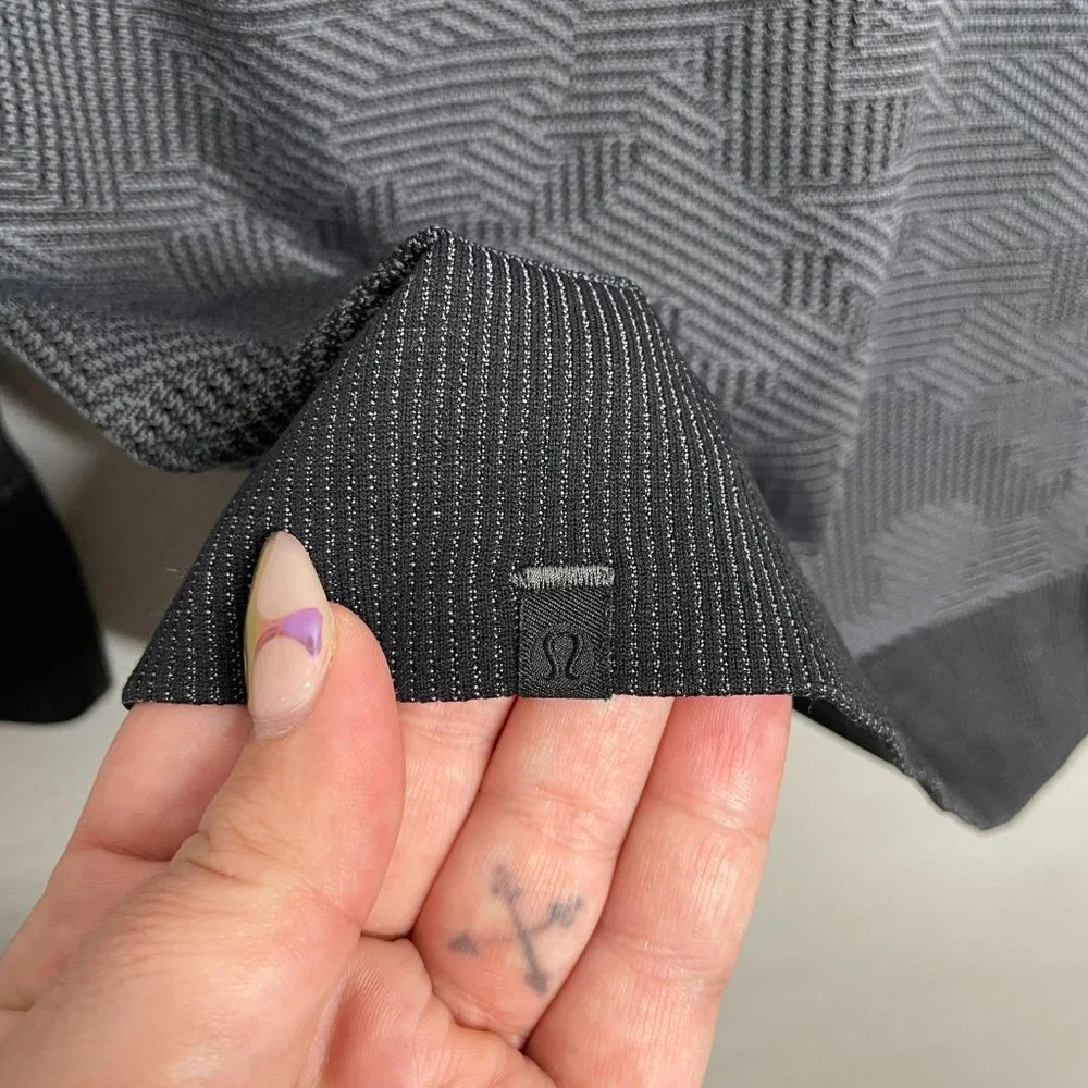 Lululemon Women 6 Swiftly Breathe Long Sleeve Vented Camo Asphalt Gray Black - Picture 8 of 9